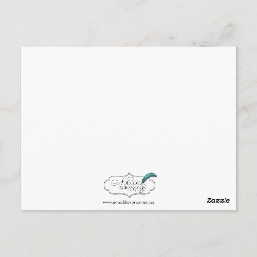 Twee harten als één tabelnummer briefkaart (Achterkant)