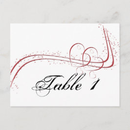 Twee harten als één tabelnummer briefkaart