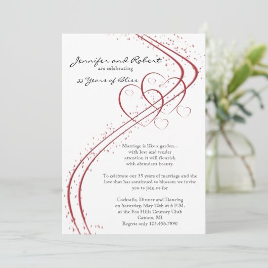 Twee harten als één trouwdag kaart (Staand voorkant)