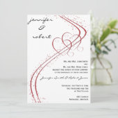 Twee harten als één uitnodiging (Staand voorkant)