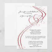 Twee harten als trouwjubileum één kaart (Voorkant / Achterkant)