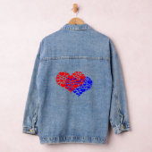 Twee harten blauw en rood denim jacket (Hangar)