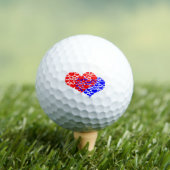 Twee harten blauw en rood golfballen (Insitu Shirt)