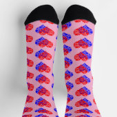 Twee harten blauw en rood sokken (Top)