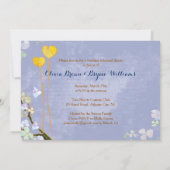 Twee harten blauw huwelijk repetitie kaart (Achterkant)