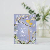 Twee harten blauwe boho bruiloft sparen de Datum Save The Date (Staand voorkant)