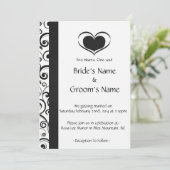 Twee harten bloemenbruiloft kaart (Staand voorkant)