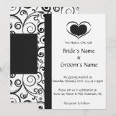 Twee harten bloemenbruiloft kaart (Voorkant / Achterkant)