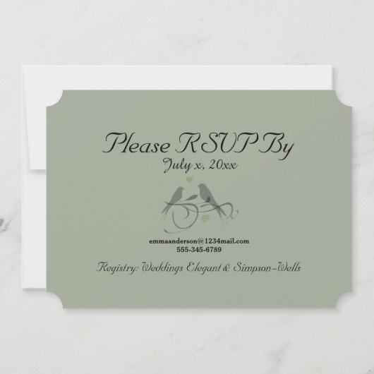 Twee harten - Bridal Shower Uitnodiging (Achterkant)