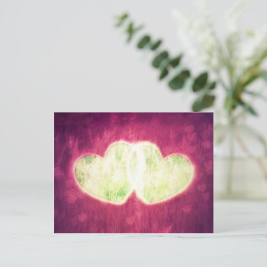 Twee harten briefkaart (Staand voorkant)