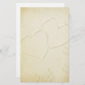 Twee harten bruiloft briefpapier (Voorkant / Achterkant)
