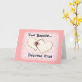 Twee harten bruiloft gefeliciteerd kaart (Gele Bloem)