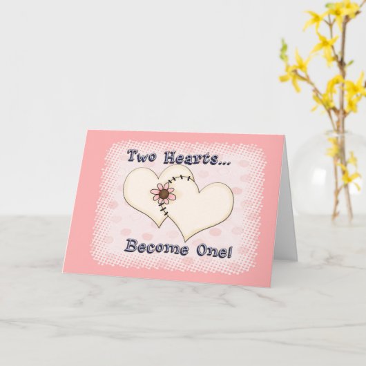 Twee harten bruiloft gefeliciteerd kaart (Gele Bloem)