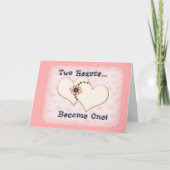 Twee harten bruiloft gefeliciteerd kaart (Voorkant)
