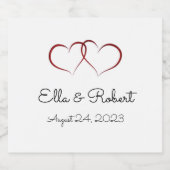 Twee harten bruiloft / jubileum champagne labels sparkling wijnetiket (Enkel label)