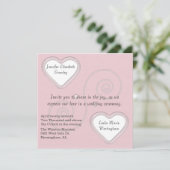 Twee harten-bruiloft kaart (Staand voorkant)