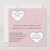 Twee harten-bruiloft kaart (Voorkant)