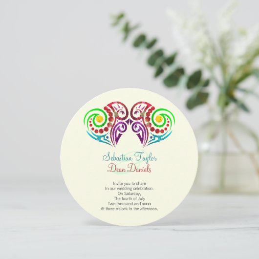 Twee harten bruiloft kaart (Staand voorkant)