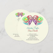 Twee harten bruiloft kaart (Voorkant / Achterkant)