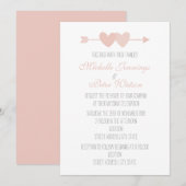 Twee harten bruiloft kaart (Voorkant / Achterkant)