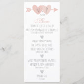 Twee harten bruiloft menu (Voorkant)