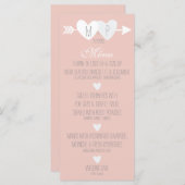 Twee harten bruiloft menu (Voorkant / Achterkant)