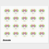 Twee harten bruiloft ronde sticker (Vel)
