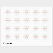 Twee harten bruiloft ronde sticker (Vel)