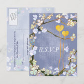 Twee harten: bruiloft RSVP Briefkaarten (Voorkant / Achterkant)