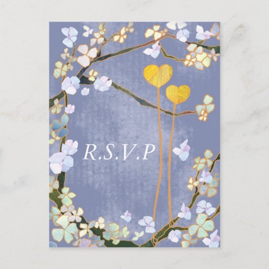 Twee harten: bruiloft RSVP Briefkaarten (Voorkant)