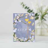 Twee harten: bruiloft RSVP Briefkaarten (Staand voorkant)