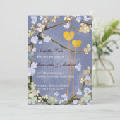 Twee harten bruiloft sparen de Uitnodigingen van d (Staand voorkant)