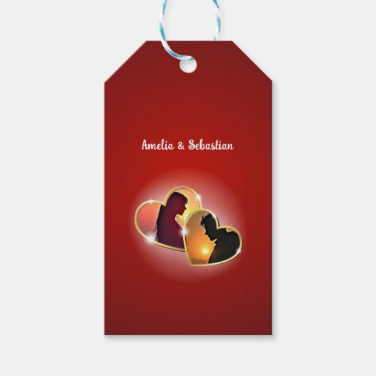 Twee harten cadeaulabel (Voorkant)