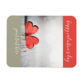 Twee harten Colorblock Valentijnsdag Magneet (Horizontaal)