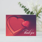 Twee harten Dank u Kaart (Versie 1) (Staand voorkant)