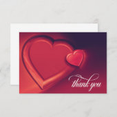 Twee harten Dank u Kaart (Versie 1) (Voorkant / Achterkant)