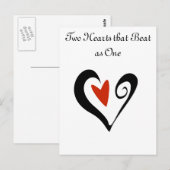 Twee harten die als één kloppen briefkaart (Voorkant / Achterkant)