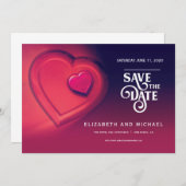 Twee harten die als één kloppen (versie 1) save the date (Voorkant / Achterkant)