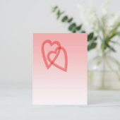 Twee harten die als één zijn toegetreden briefkaart (Staand voorkant)