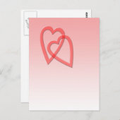 Twee harten die als één zijn toegetreden briefkaart (Voorkant / Achterkant)