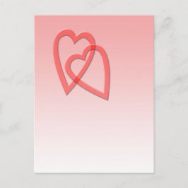 Twee harten die als één zijn toegetreden briefkaart