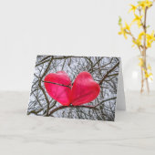 Twee Harten die in een Boom kussen Kaart (Gele Bloem)