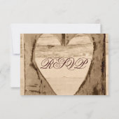 Twee harten die Rustic Shutters wedden met RSVP-ka RSVP Kaartje (Achterkant)