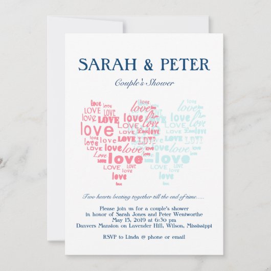 Twee harten die samen met elkaar worden geslagen/e kaart (Voorkant)