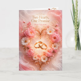 Twee harten, één belofte Verlovingsbloemen Groet Kaart