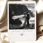 "TWEE HARTEN - ÉÉN HORIZON" Foto Dank u kaart