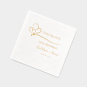 Twee harten, een huwelijksbelofte folie servetten (Links)