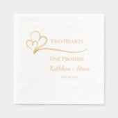 Twee harten, een huwelijksbelofte folie servetten (Voorkant)