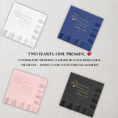 Twee harten, een huwelijksbelofte folie servetten