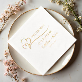 Twee harten, een huwelijksbelofte folie servetten